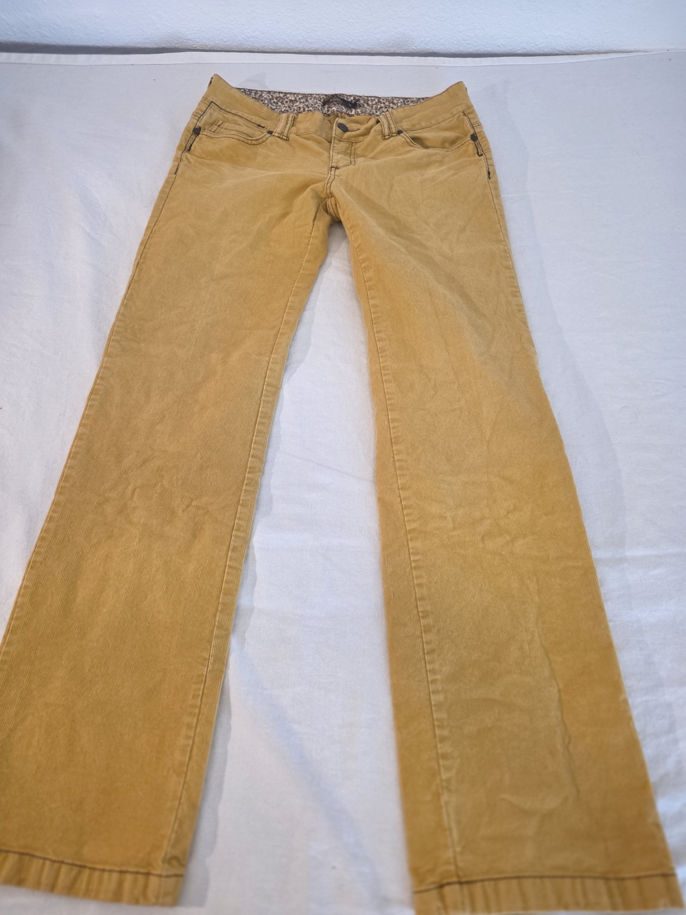 Prana Mustard Flare Wide-Leg Corduroy Jeans